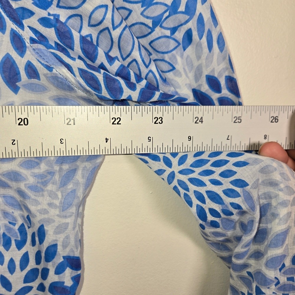 Escales Paris Mens Blue White Floral Burst Cotton Button Down Shirt L Portugal - Picture 4 of 5